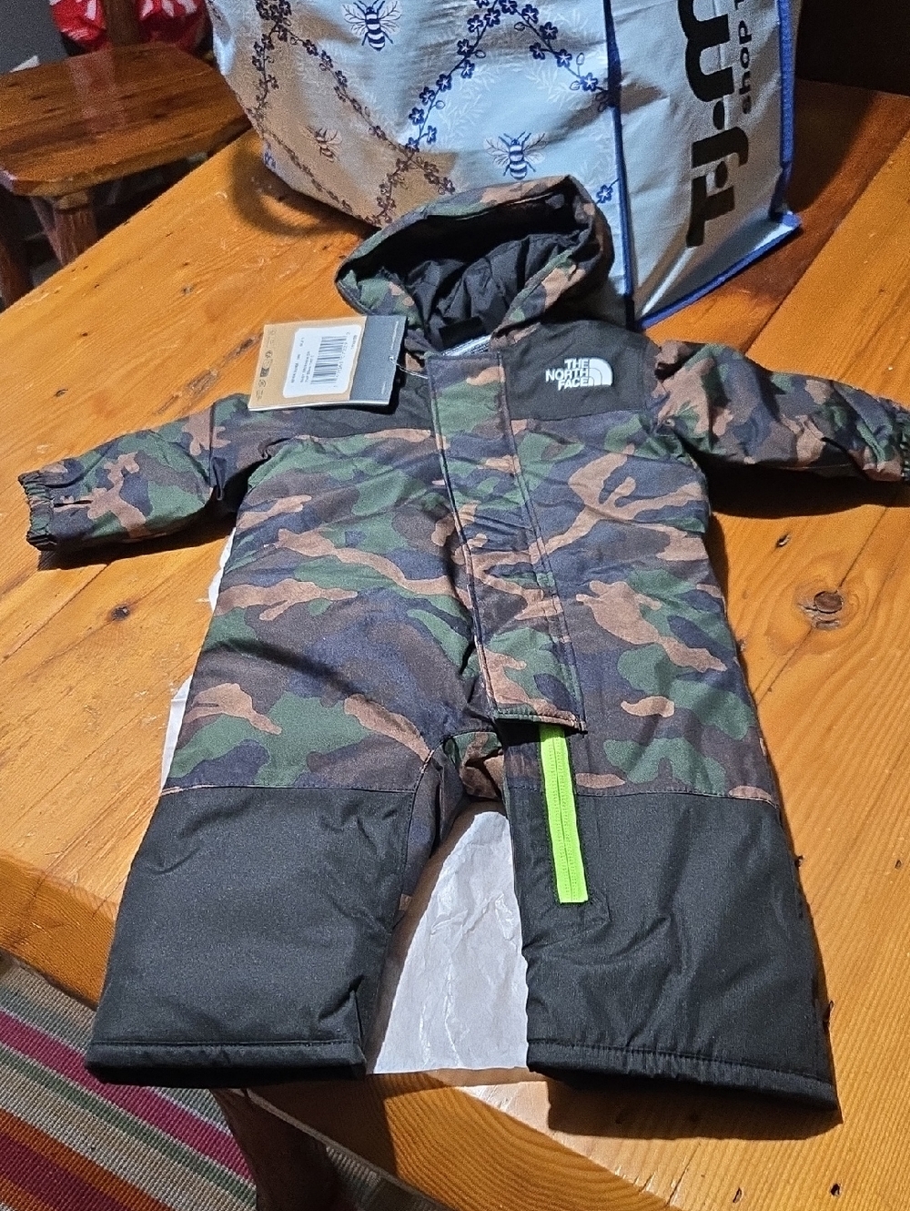 Nwt The North Face Kids Camo One-Piece Freedom Snowsuit Sz 0/3 Months